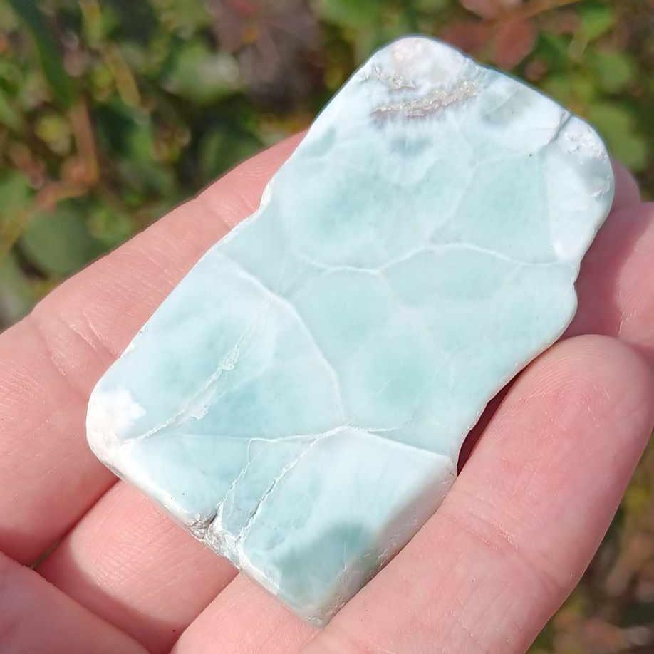 Bundle: 2x Larimar Glossy Polish Slabs 1x Polished Larimar Sphere
