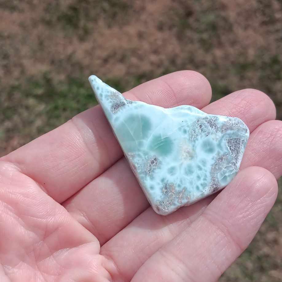 Bundle: 2x Larimar Glossy Polish Slabs 1x Polished Larimar Sphere