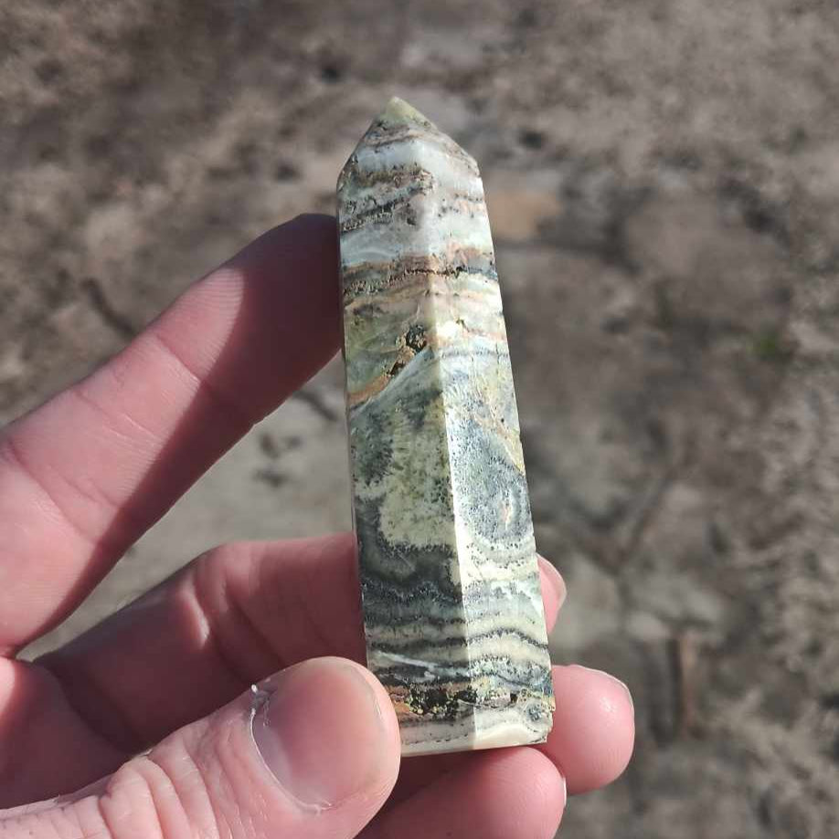 Obelisk: Caribbean Calcite 3 Inches