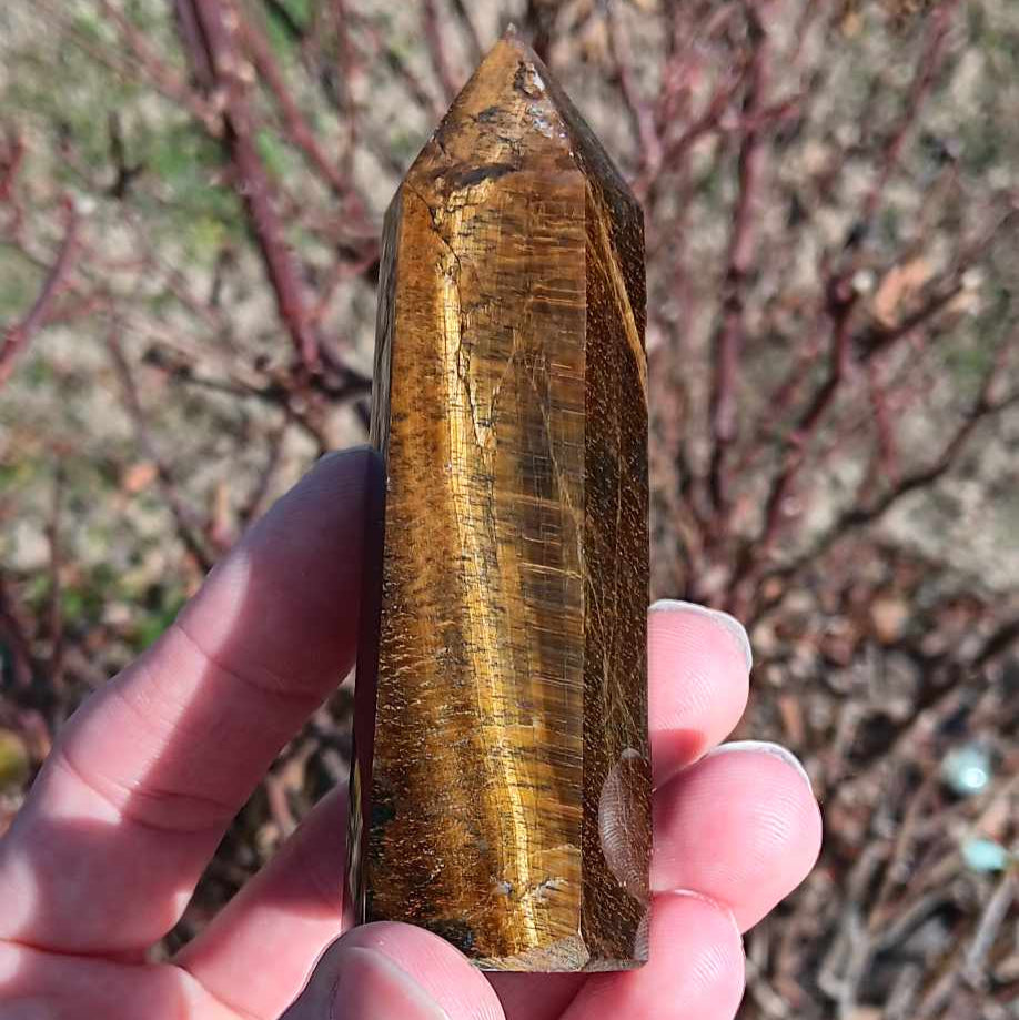 Obelisk: Tigers Eye 3.75 Inches