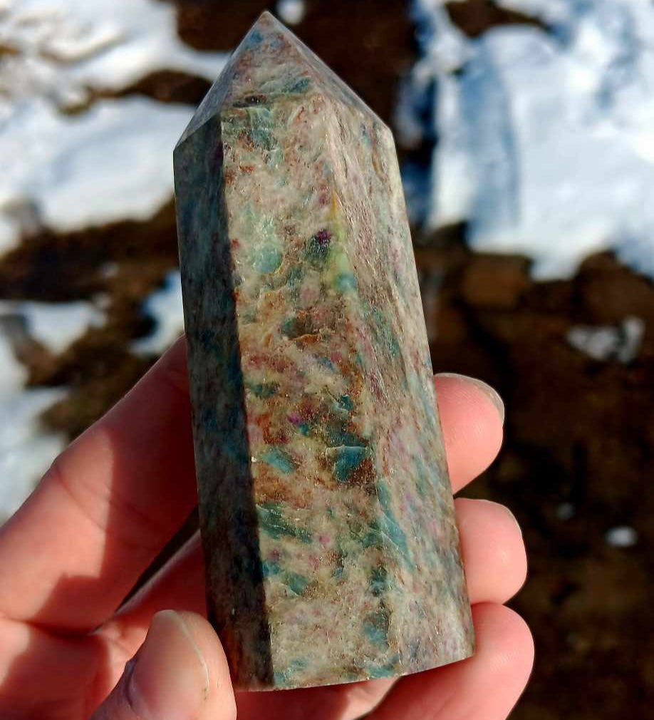 Obelisk: Ruby Fuschite 4 Inches
