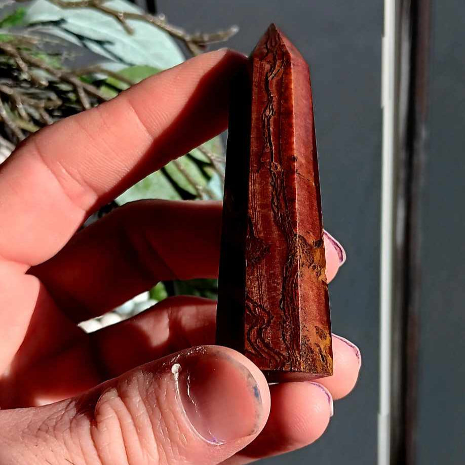 Obelisk: Red Tigers Eye 3 Inches