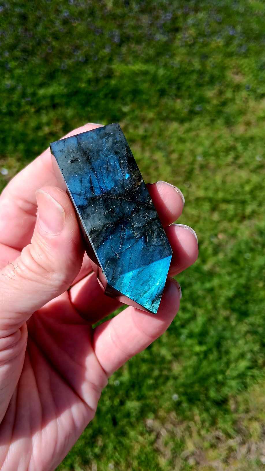 Obelisk: Flash Labradorite 3 Inches Intense Blue Flash