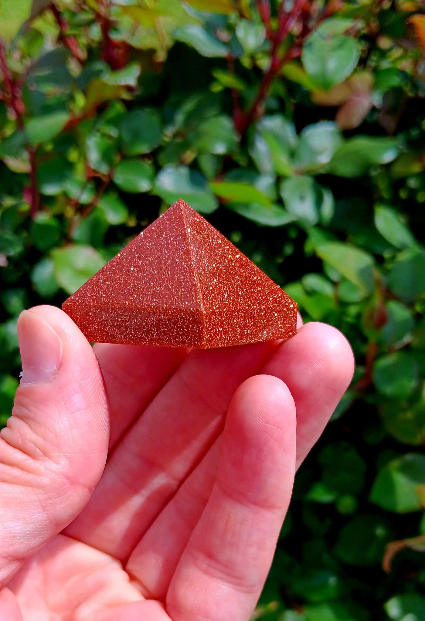 Pyramid: Red Goldstone Beautiful Sparkles