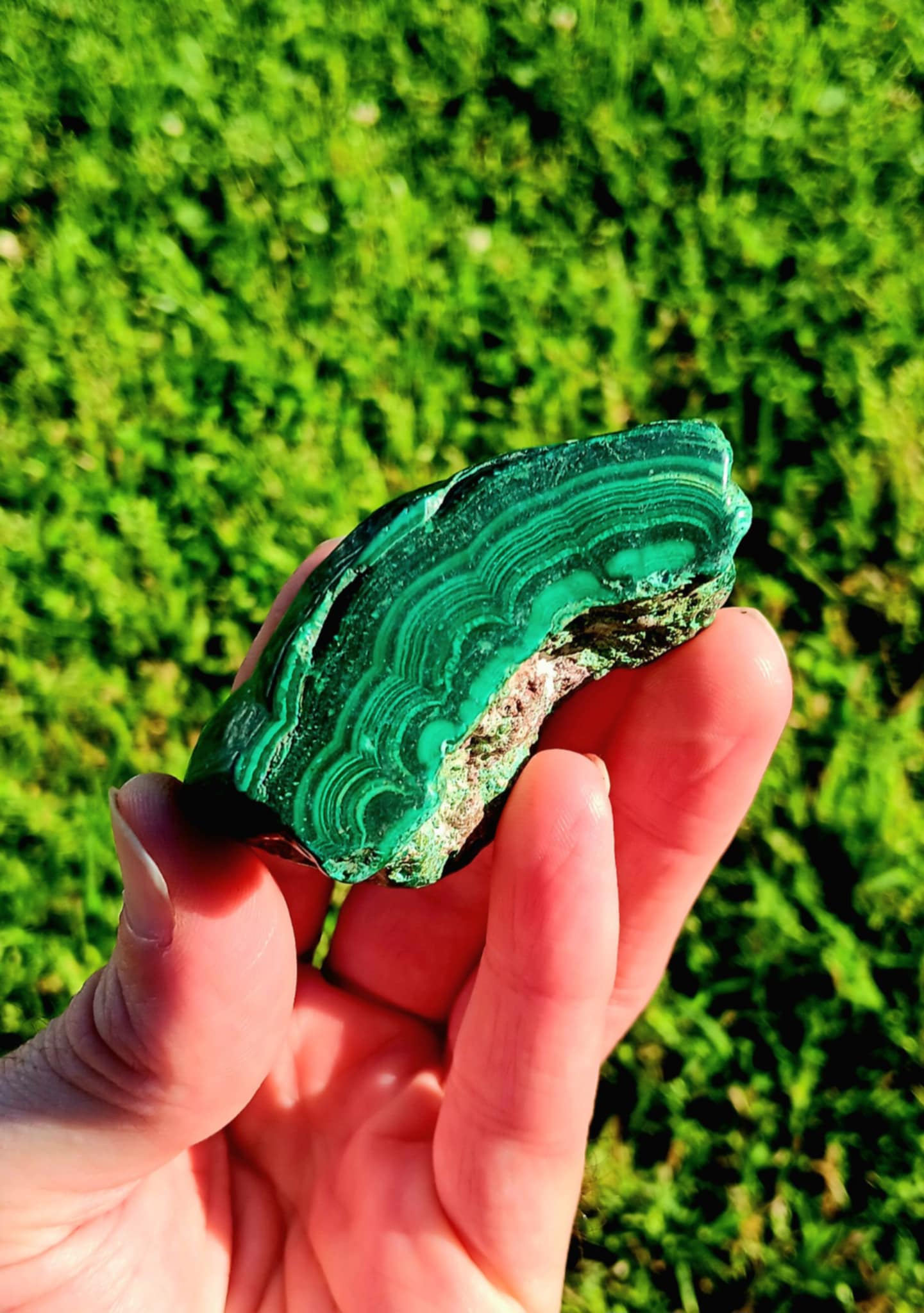Brand New Freeform/Carving: Malachite Raw with Banding