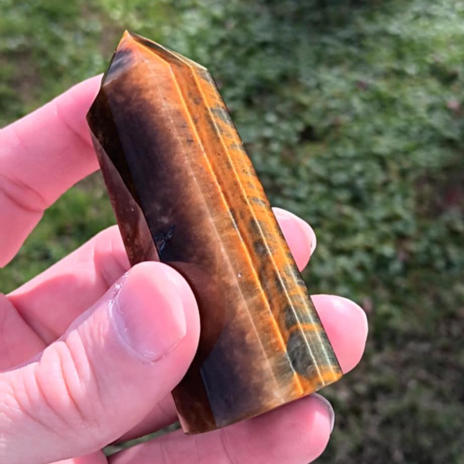 Obelisk: Tigers Eye 3.5 Inches