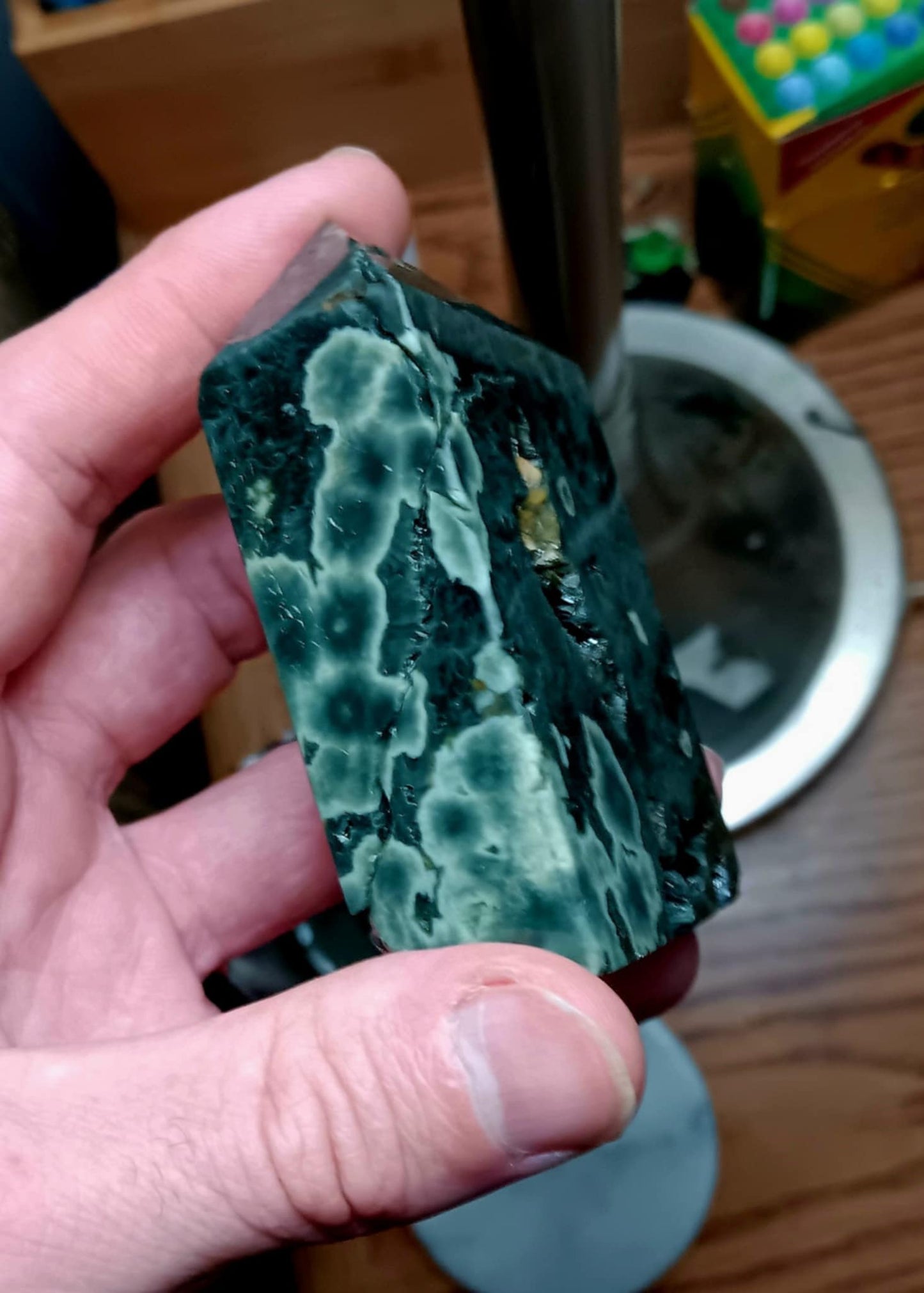 Brand New Obelisk; Ocean Jasper (Orbicular) 3 Inches