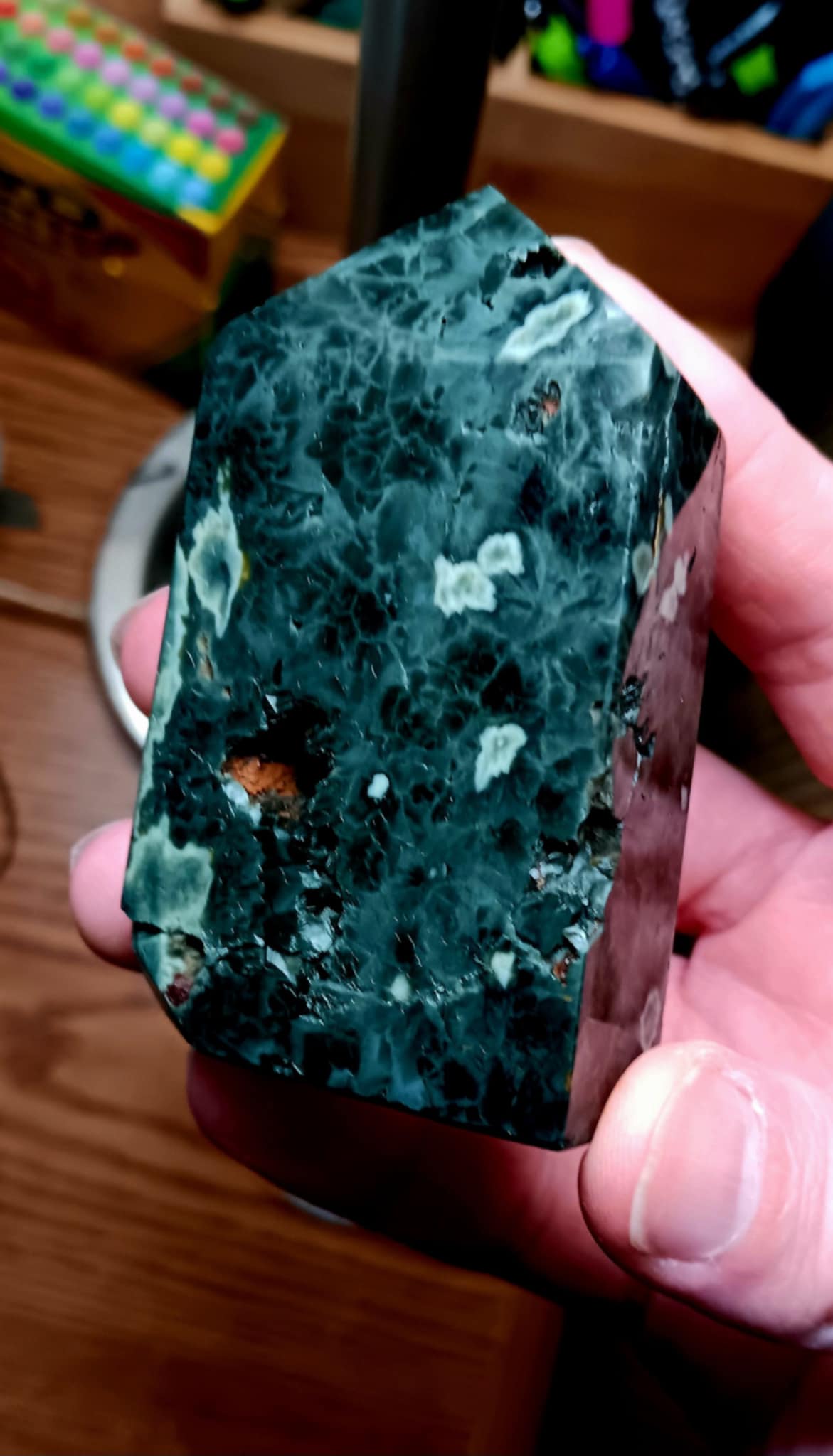 Brand New Obelisk; Ocean Jasper (Orbicular) 3 Inches