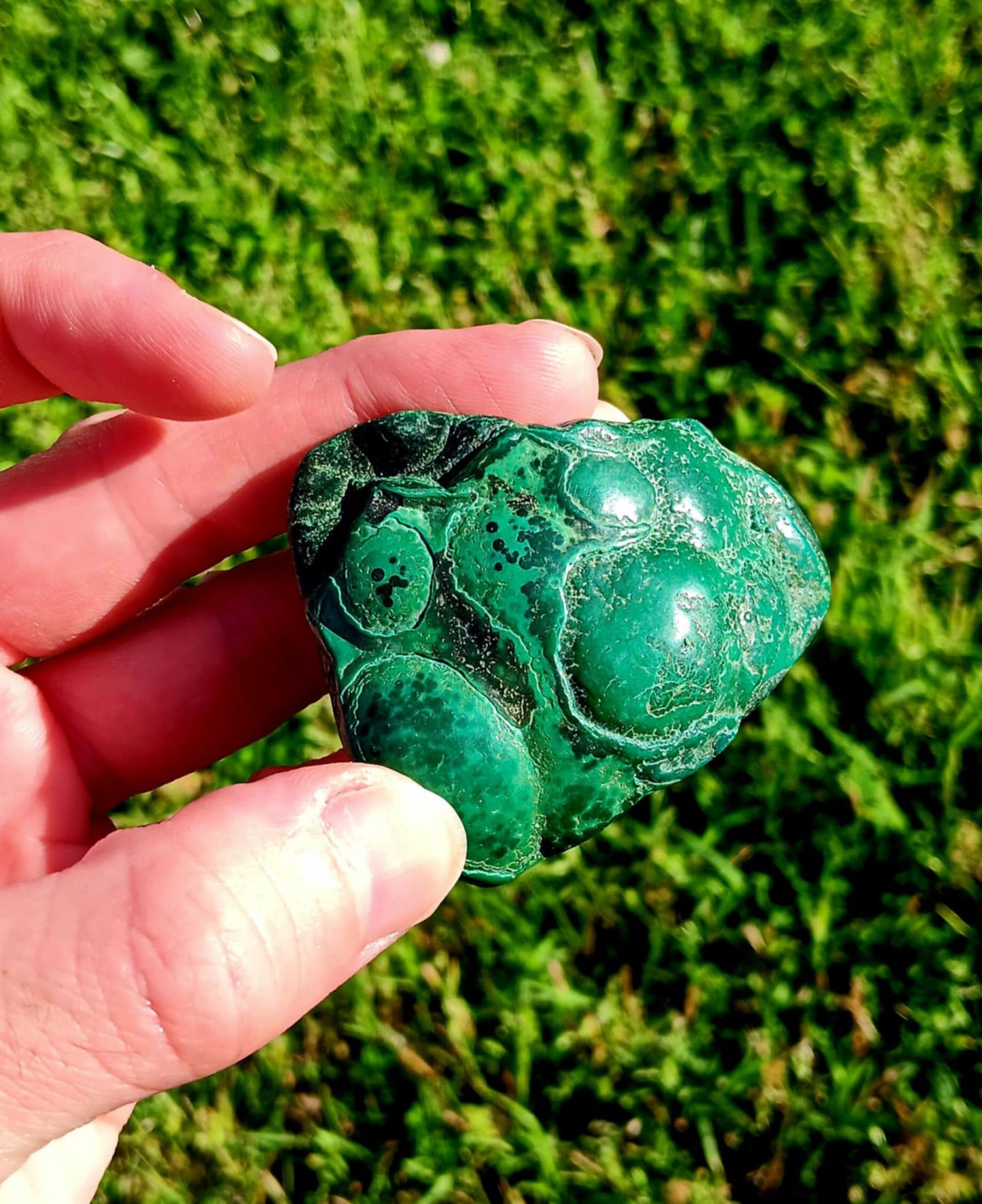 Brand New Freeform/Carving: Malachite Raw with Banding