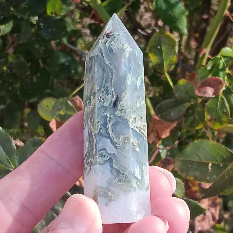 Obelisk: Moss Agate 3 inches