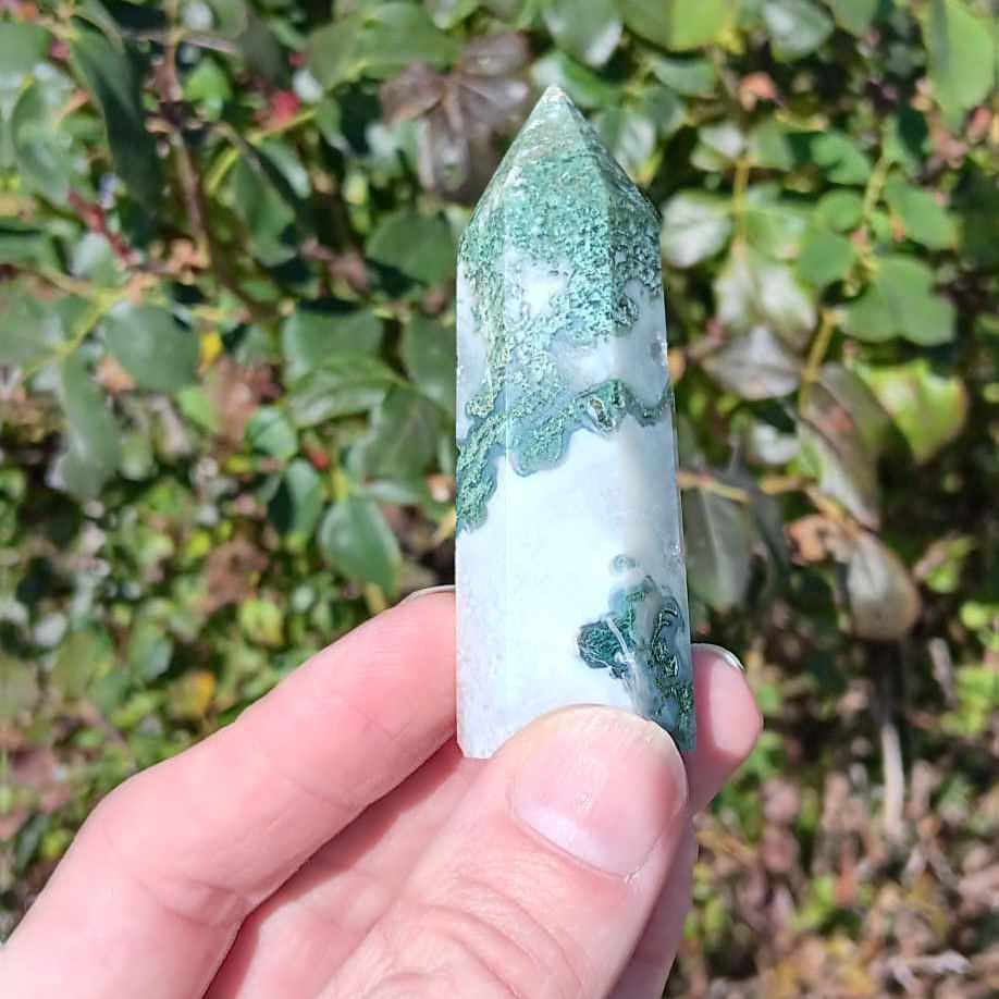 Obelisk: Moss Agate 3 Inches