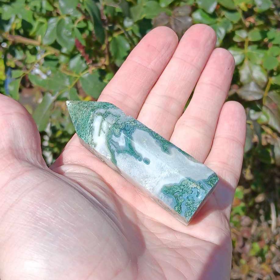 Obelisk: Moss Agate 3 Inches