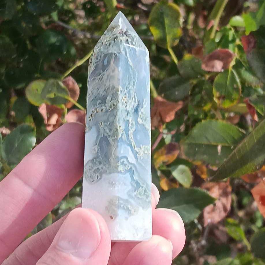 Obelisk: Moss Agate 3 inches