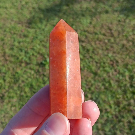 Obelisk: Sunstone With Apatite Inclusions 3 Inches