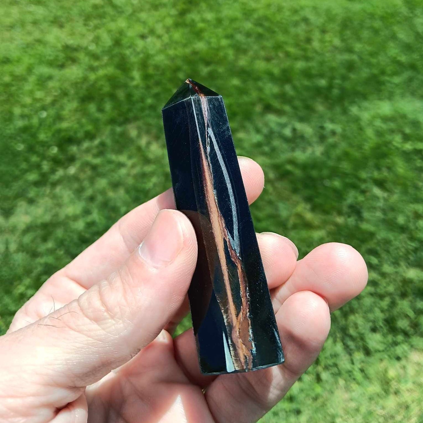 Obelisk: Blue Tigers Eye 3.25 inches