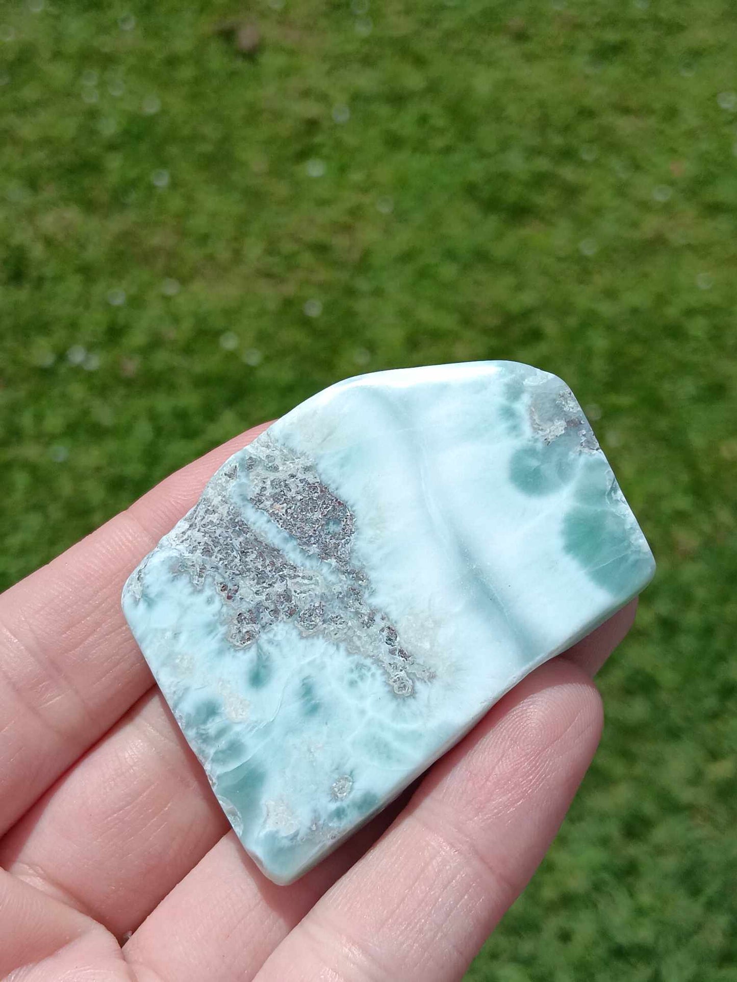 Larimar Slab High Gloss Polish Beautiful Center Vein