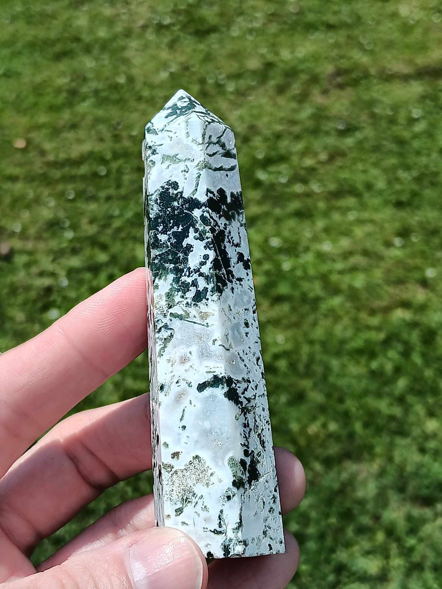 Oceangrass Agate w/ Small Druzy Pocket 4.25 Inches