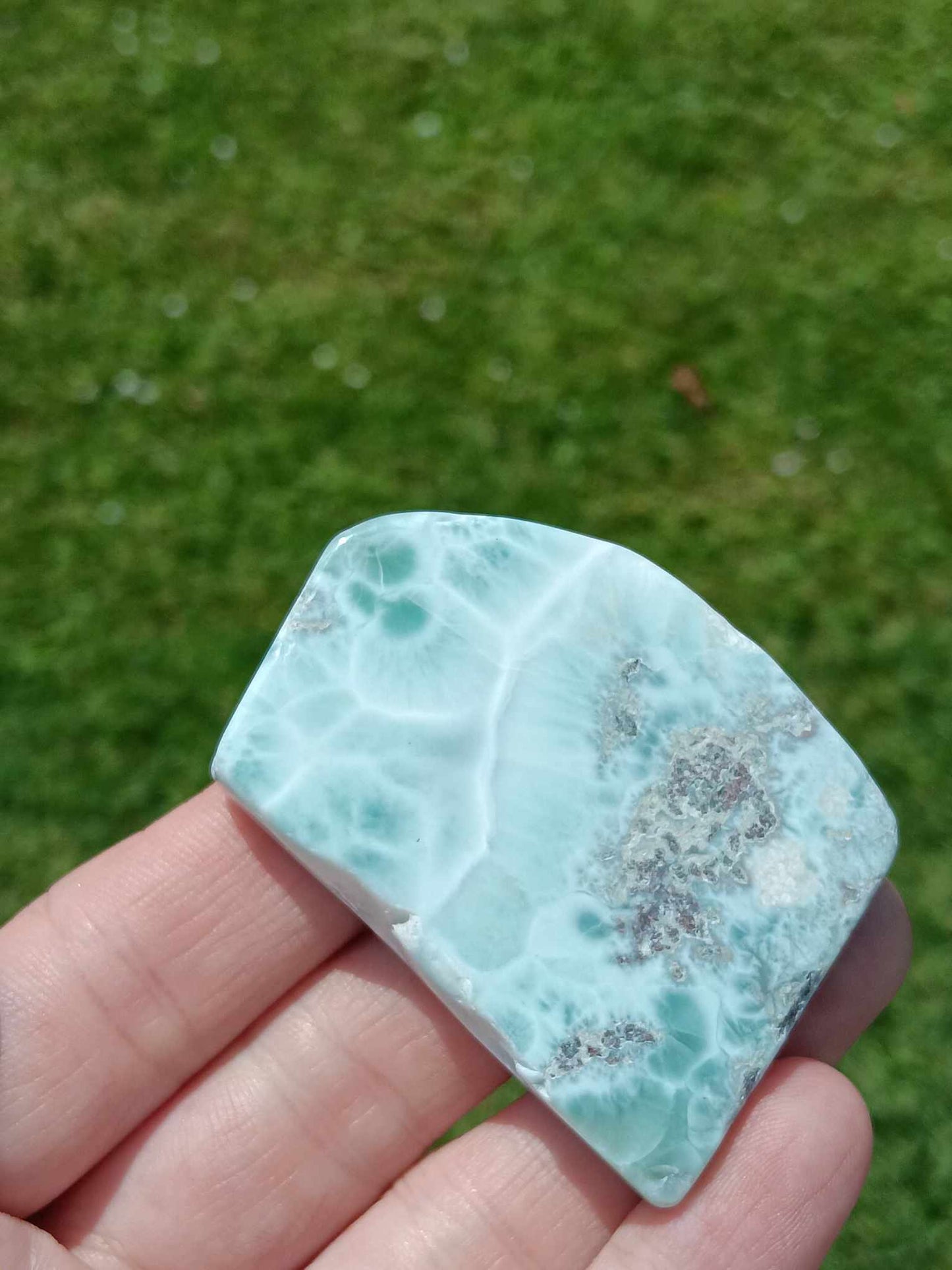 Larimar Slab High Gloss Polish Beautiful Center Vein