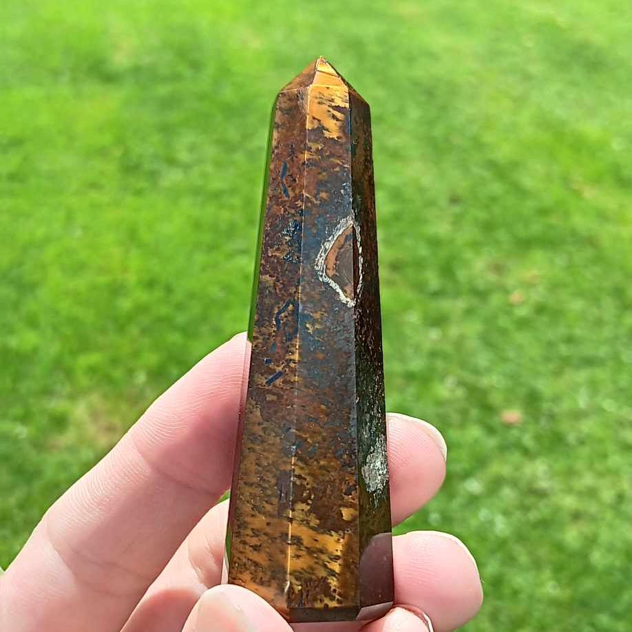 Obelisk: Tigers Eye 4 Inches