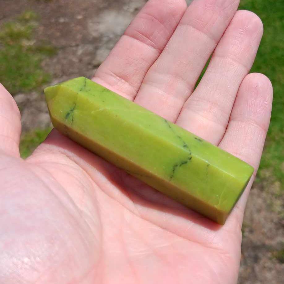 Brand New: Lime Green Jade 3.25 inches