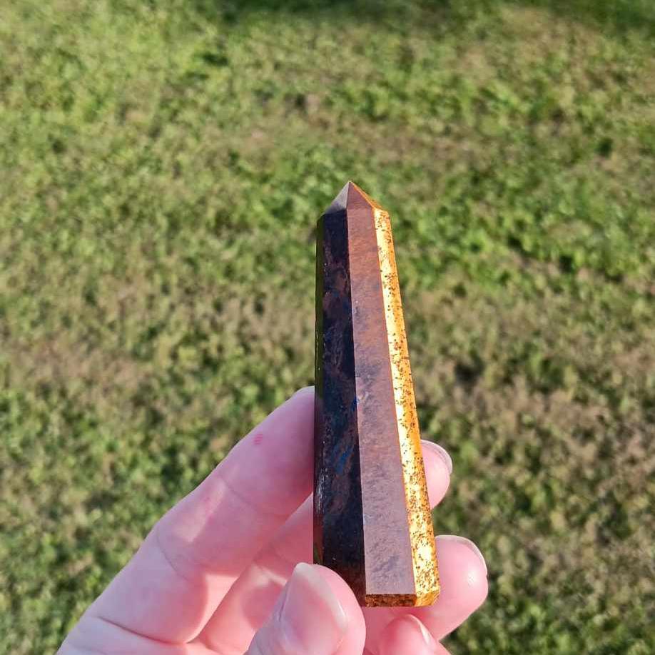 Obelisk: Tigers Eye 4 Inches