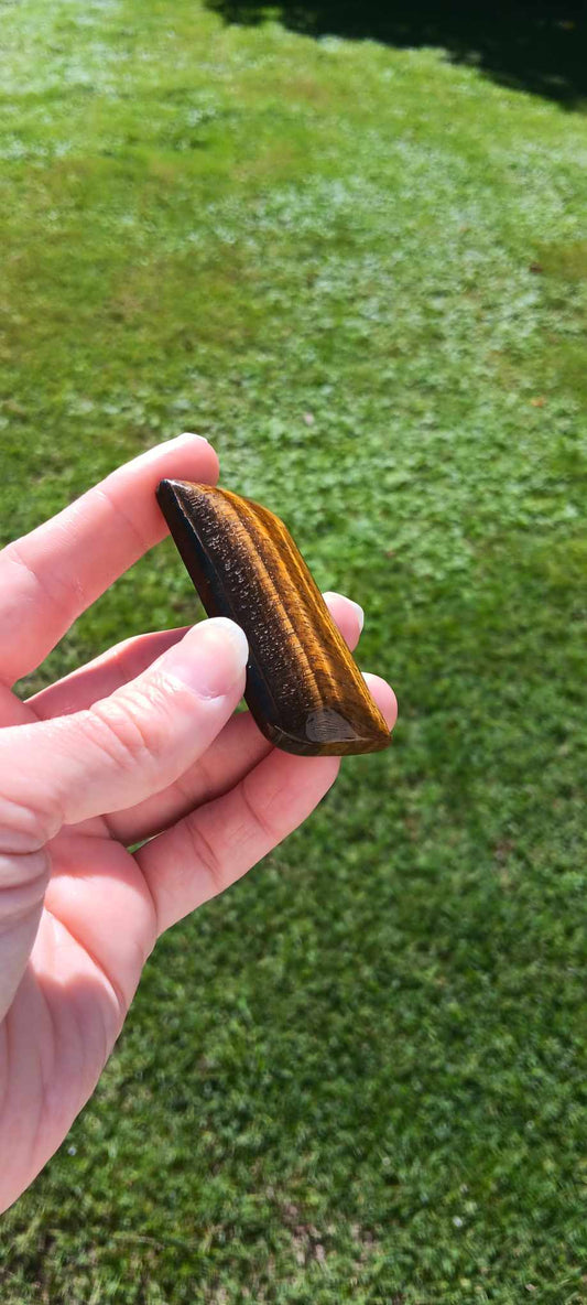 Tigers Eye Palm Stone 3 Inches