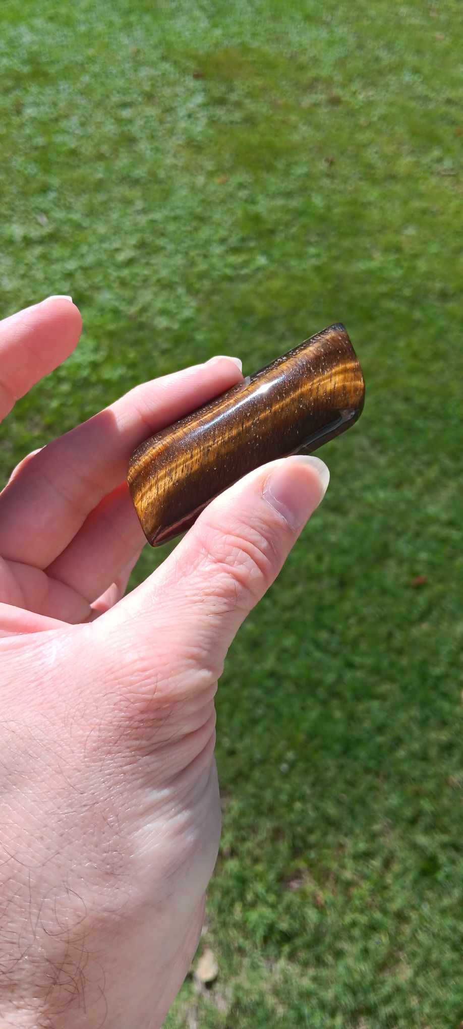 Tigers Eye Palm Stone 3 Inches