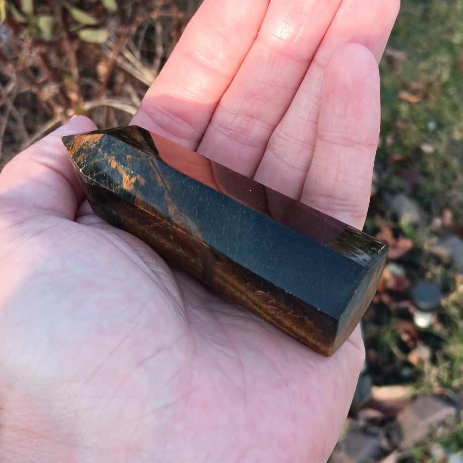 Obelisk: Tigers Eye 3.75 Inches Beautiful Flash