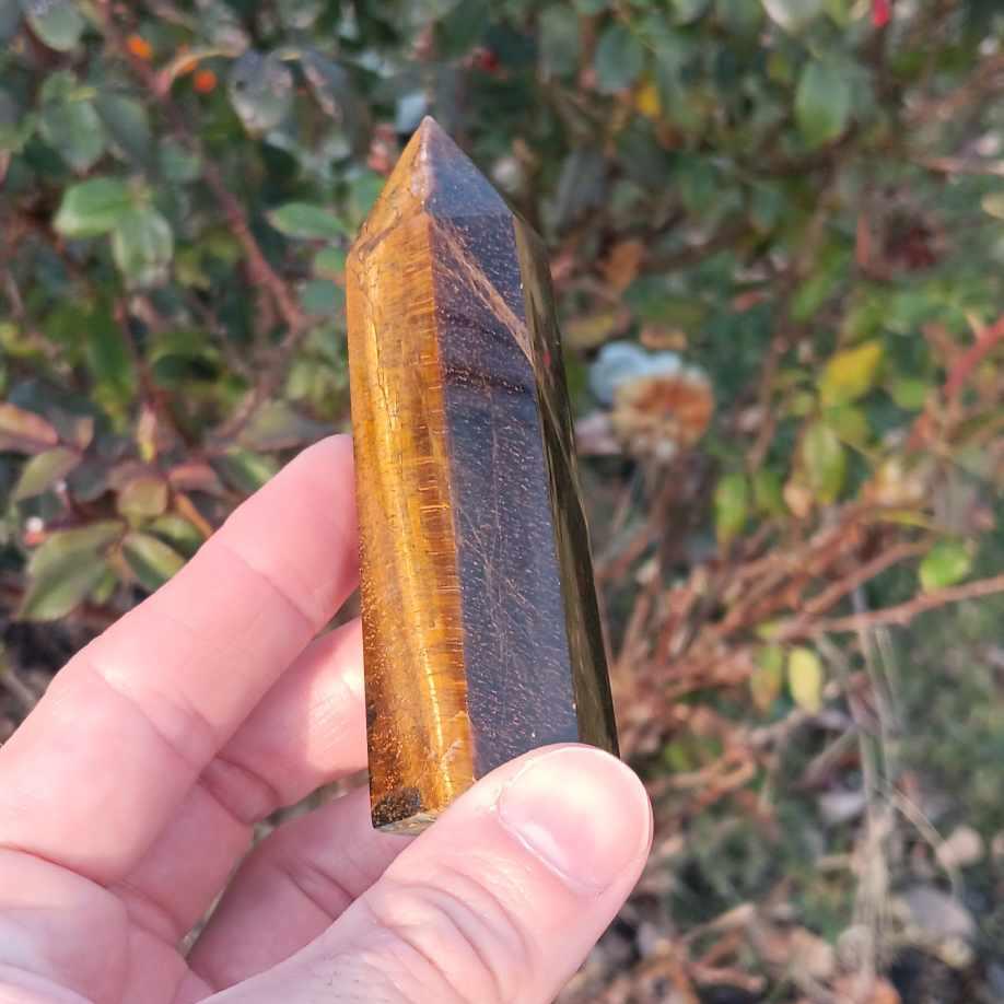 Obelisk: Tigers Eye 3.75 Inches Beautiful Flash