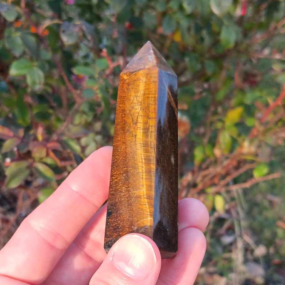 Obelisk: Tigers Eye 3.75 Inches Beautiful Flash