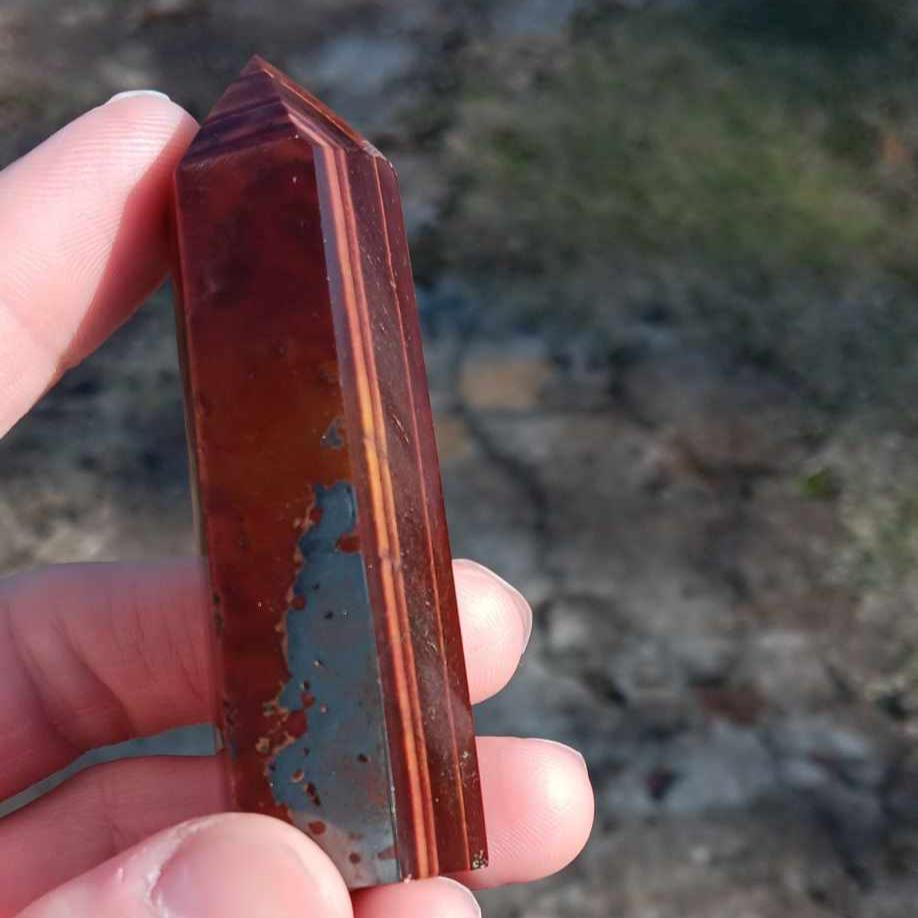 Brand New Obelisk: Red Tigers Eye 3.25 Inches