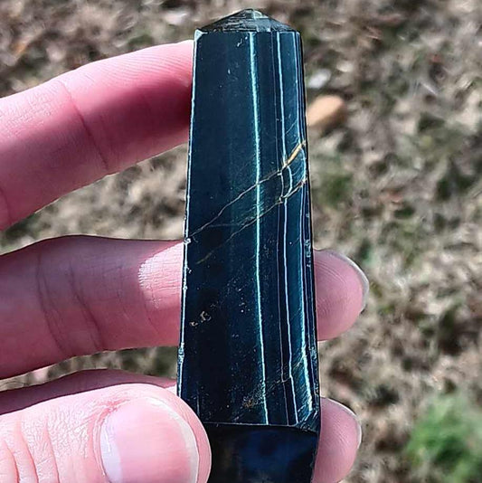 Brand New Obelisk: Blue Tigers Eye 3.5 Inches