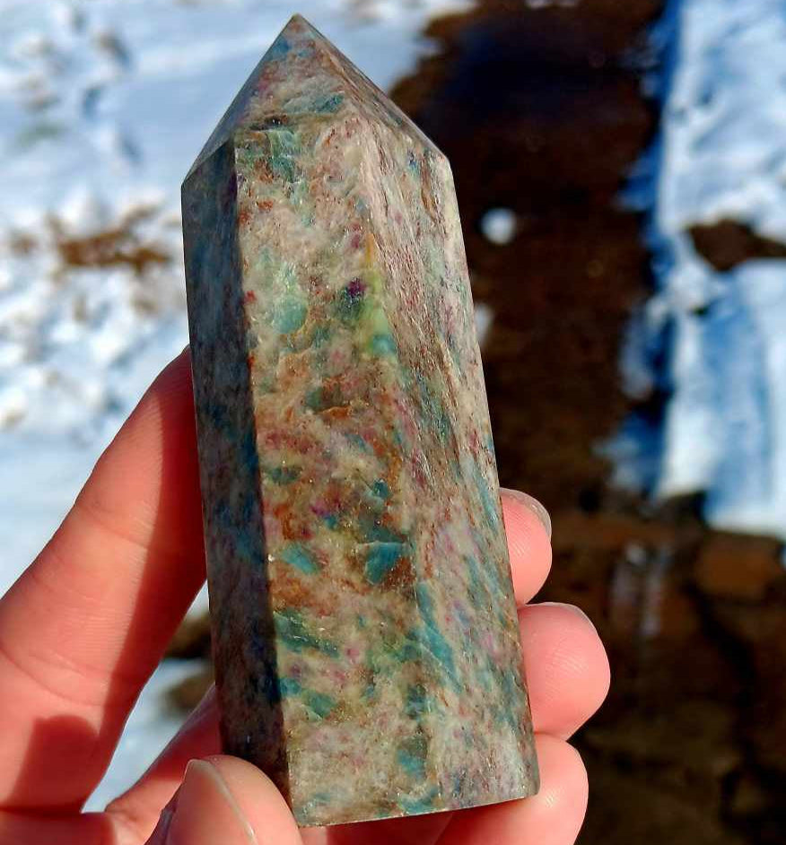 Obelisk: Ruby Fuschite 4 Inches