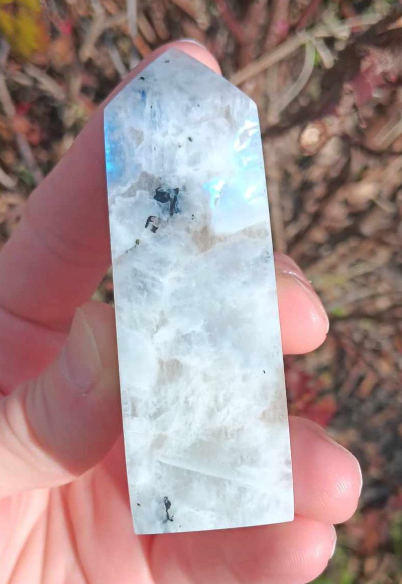 Obelisk: Rainbow Moonstone Flash 3.5 Inches