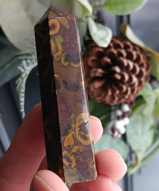 Obelisk: Fruit Jasper 3.5 Inches