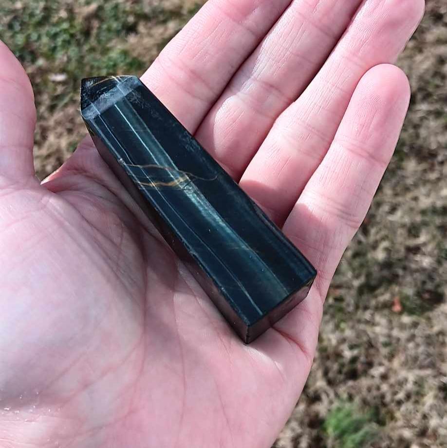 Brand New Obelisk: Blue Tigers Eye 3.5 Inches