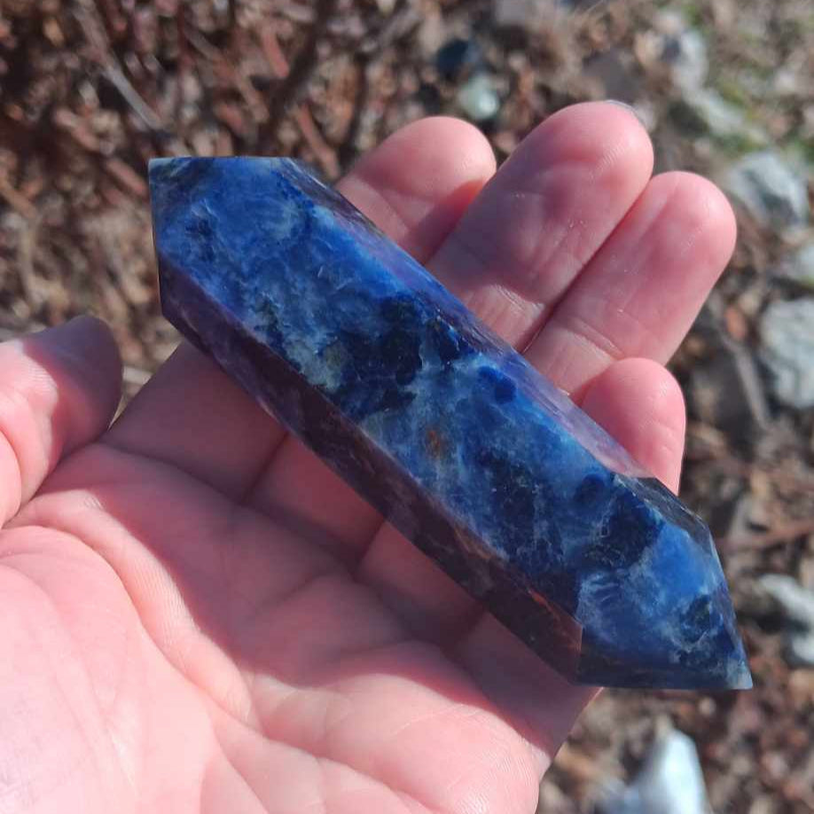 Wand: Sunset Sodalite Double Point 4.25 Inches