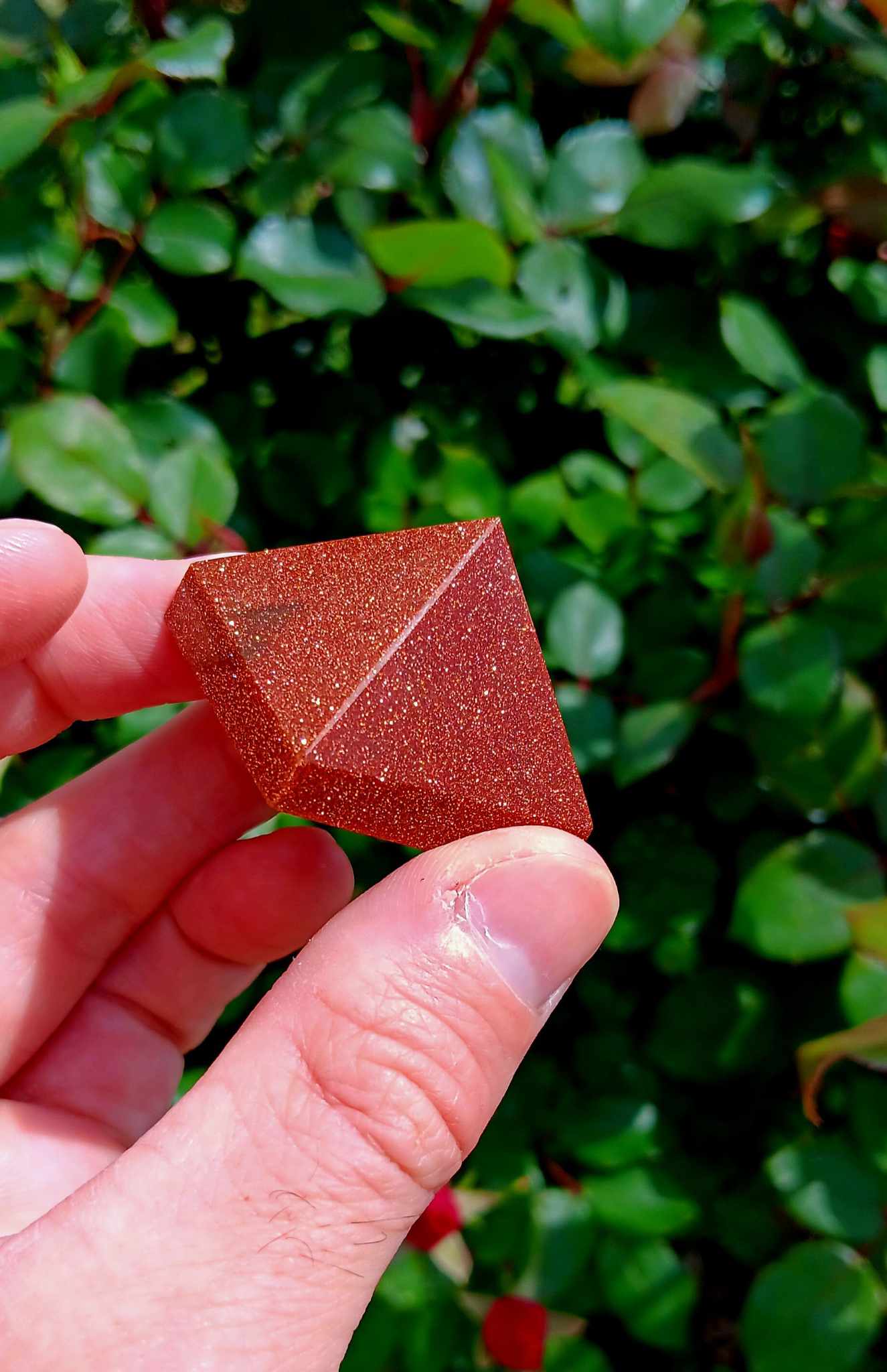 Pyramid: Red Goldstone Beautiful Sparkles