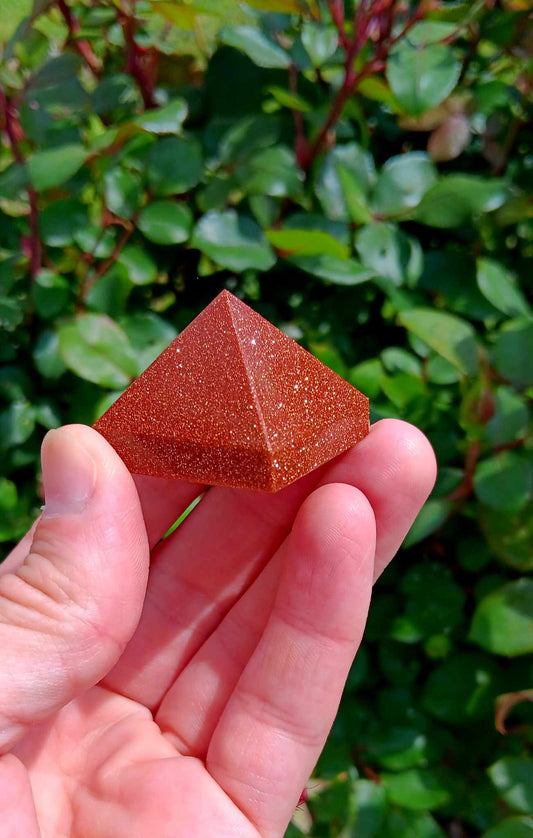 Pyramid: Red Goldstone Beautiful Sparkles