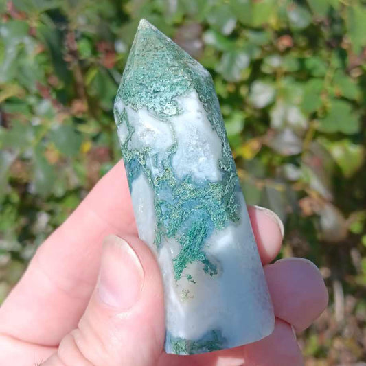 Obelisk: Moss Agate 3 Inches