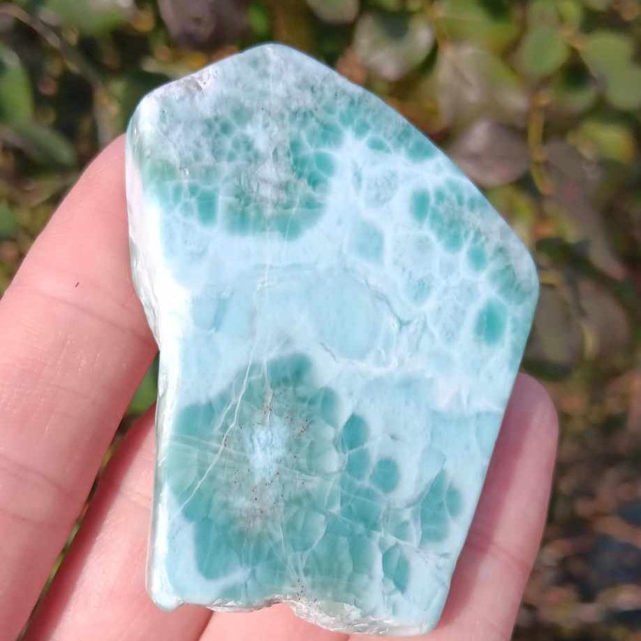 Brand New: Gloss Polish Larimar Slab Deep Blues/Greens 72 Grams