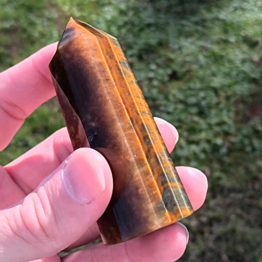 Brand New Obelisk: Tigers Eye 3 Inches