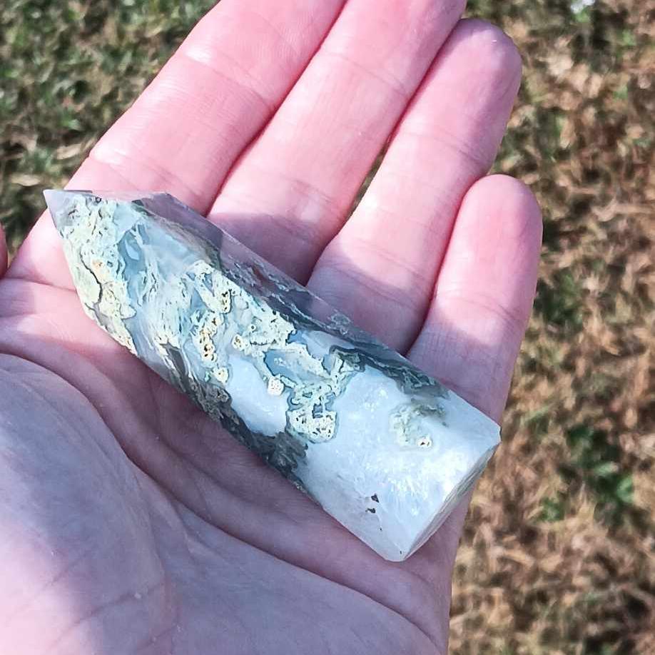 Obelisk: Moss Agate 3 inches