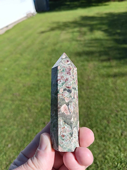 Obelisk: Flower Agate 3.5 Inches