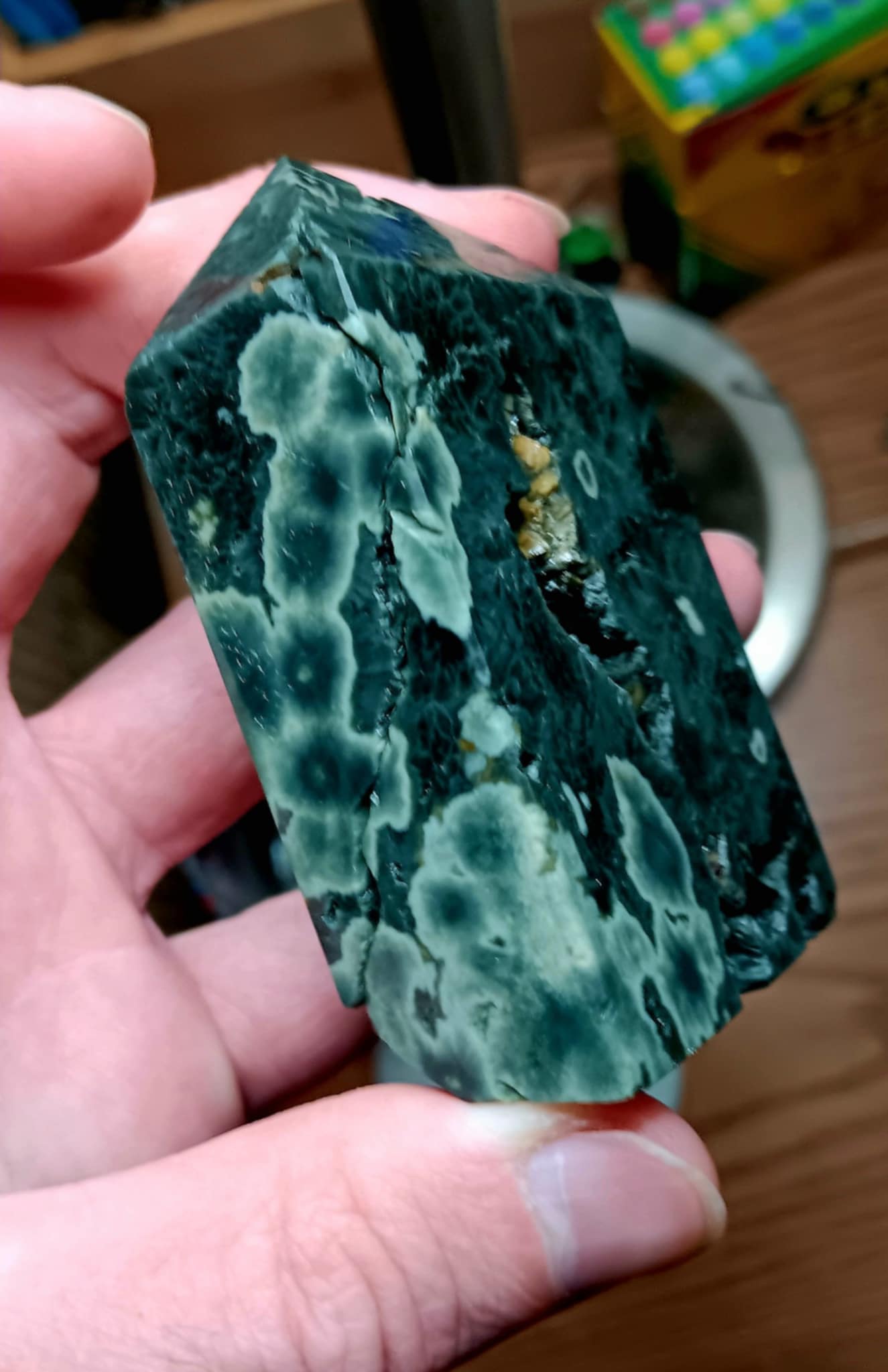 Brand New Obelisk; Ocean Jasper (Orbicular) 3 Inches
