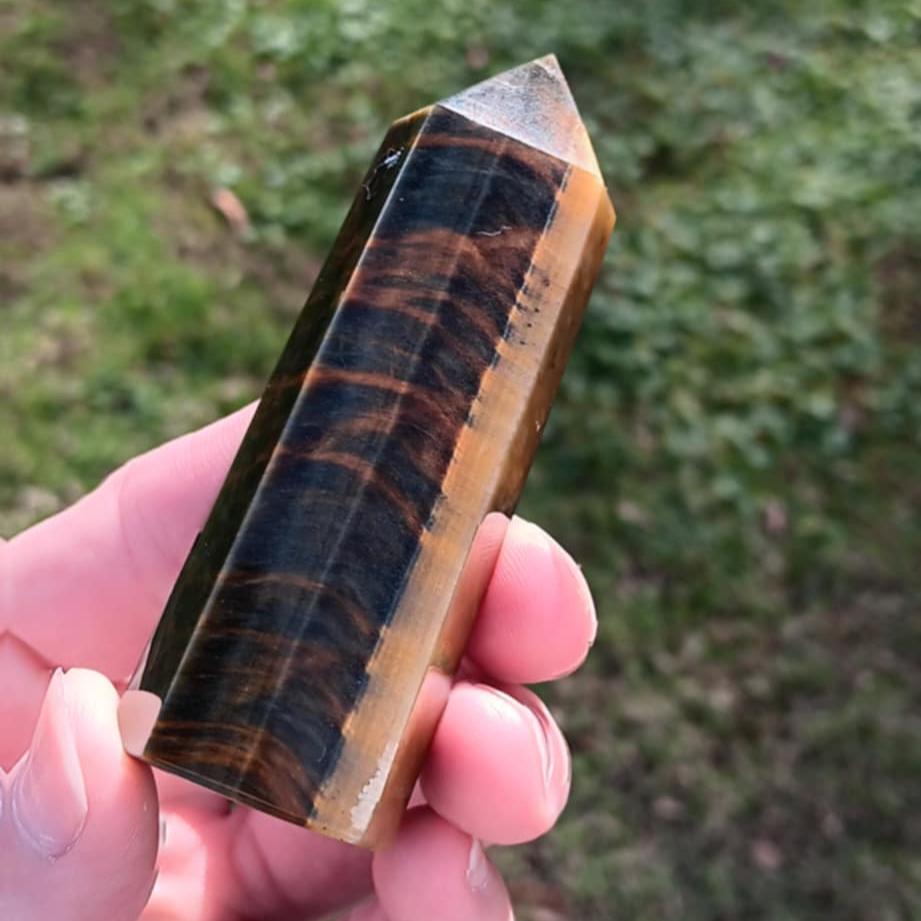 Brand New Obelisk: Tigers Eye 3 Inches