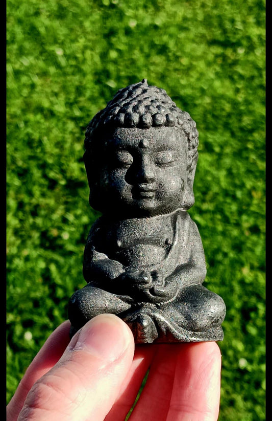 Brand New Carving: Shungite Meditating Buddha 3.25 Inches