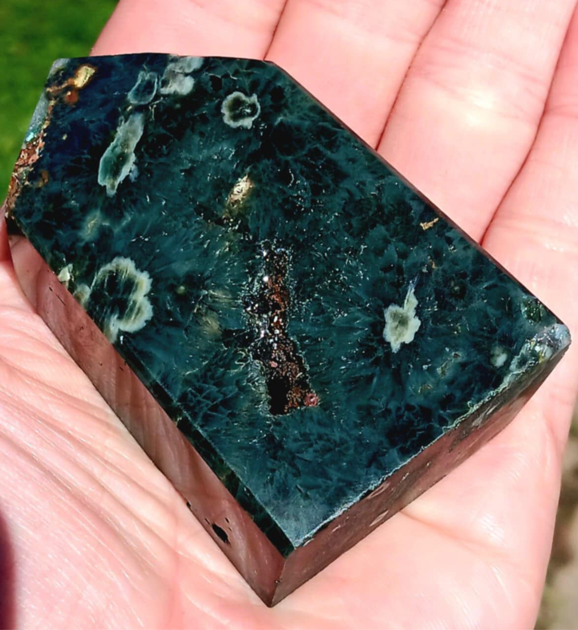 Obelisk: Ocean Jasper (Orbicular) 8th Vein 3 inches