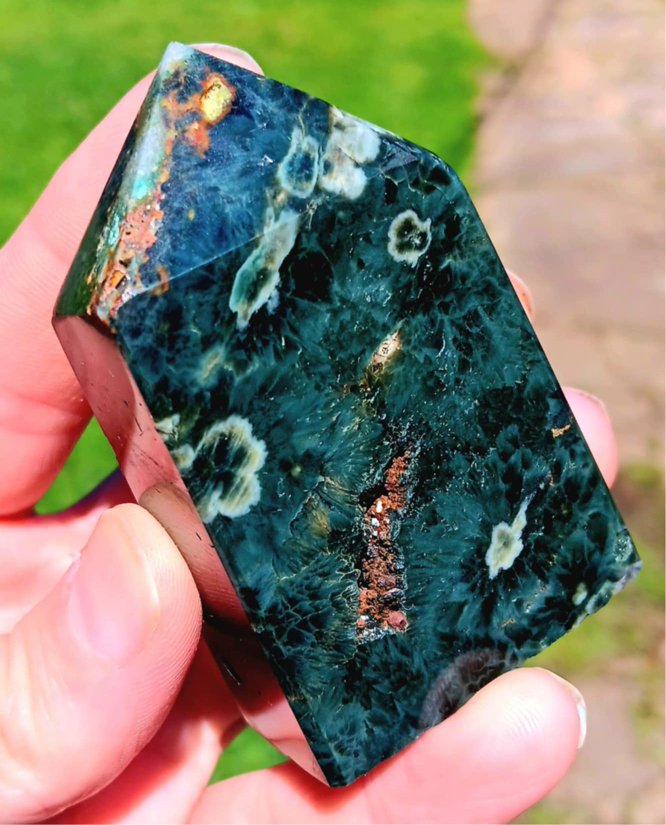 Obelisk: Ocean Jasper (Orbicular) 8th Vein 3 inches