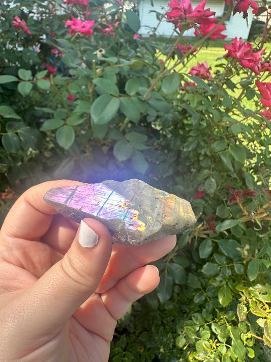 Purple Flash Labradorite Chunk